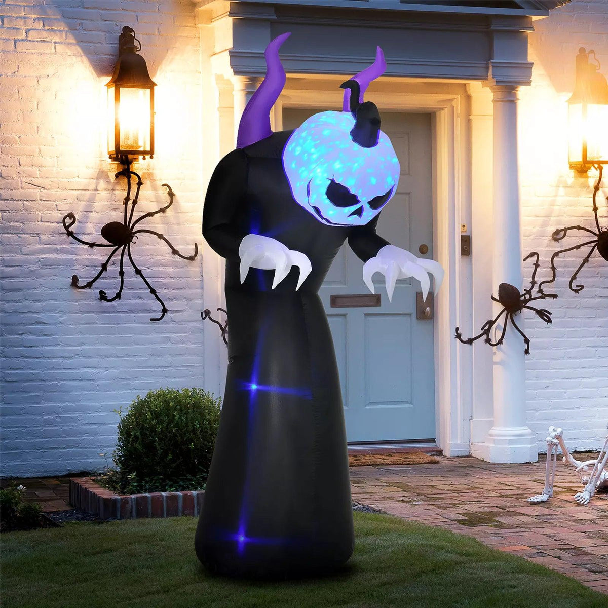 Inflatable Pumpkin Man - 2.1m Inflatable Pumpkin Ghost Head Monster Vampire 6 LED Halloween Blow Up Yard Holiday Decoration Festive & Franchise - Tophatter Daily Deals