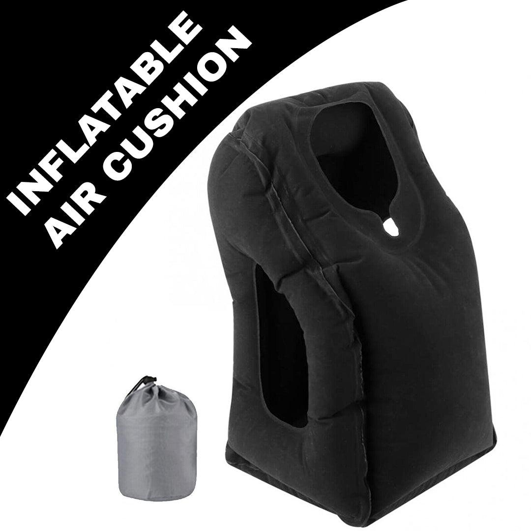 Inflatable Travel Pillow - Air Cushion Travel Pillow for Airplane Office Neck Head Chin Nap Rest Travell - Tophatter Daily Deals