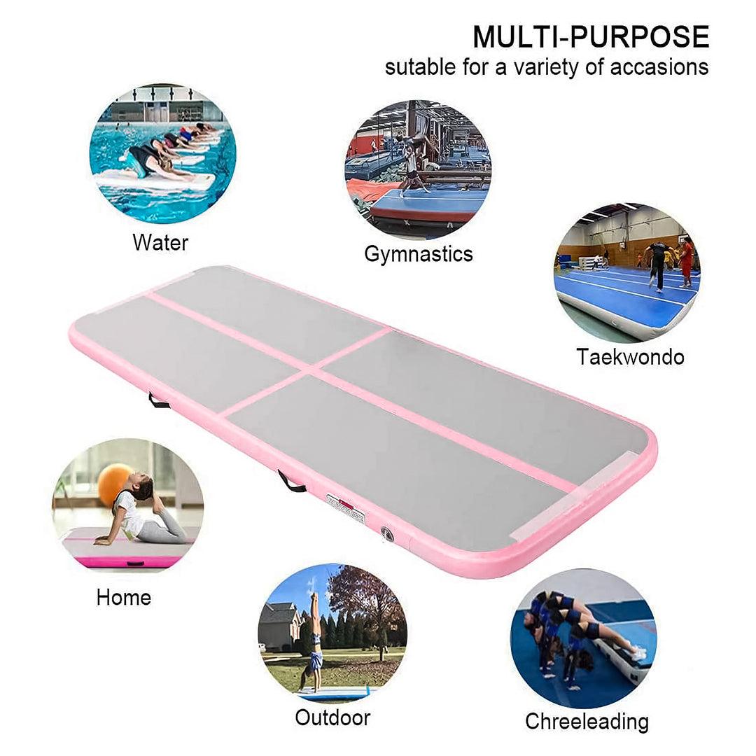 Inflatable Tumbling Mats - 10fit Air Track Mat Gymnastics Mat Inflatable Tumbling Mat with Electric Pump UK Exercise & Fitness - Tophatter Daily Deals