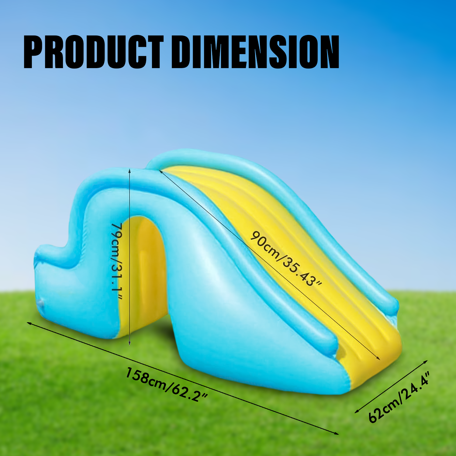 Inflatable Pool Slide – Fun Garden Water Slide for Children & Toddlers Pool Water Slides - Tophatter Daily Deals