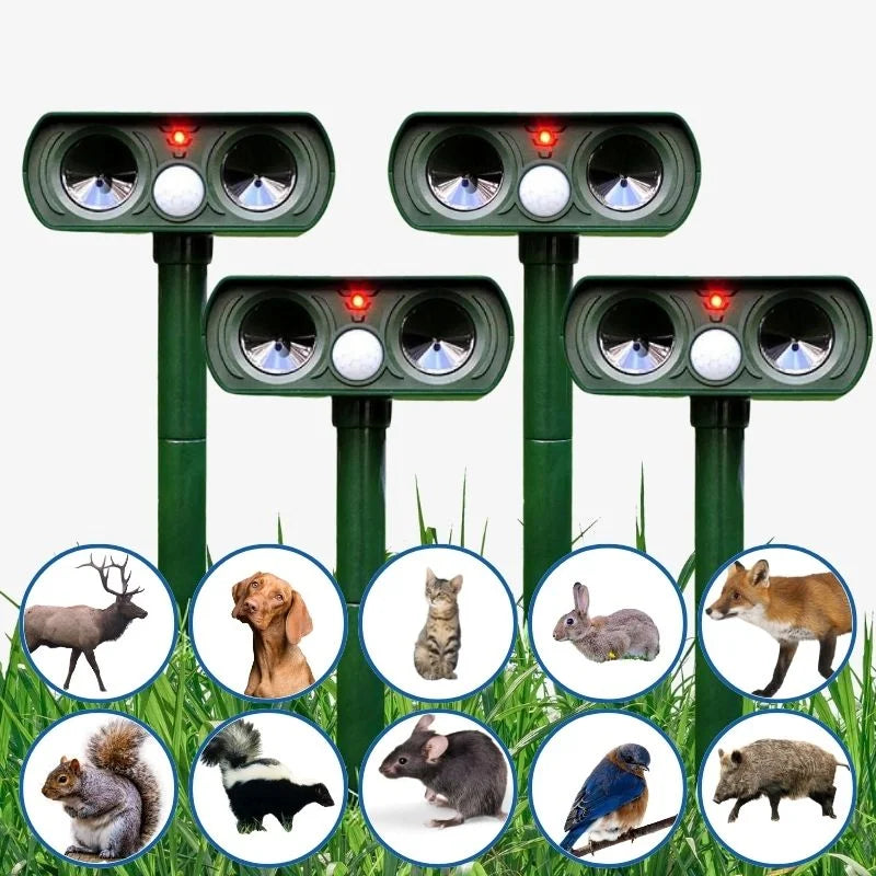 Ultrasonic Solar Bird Repeller Long Range Waterproof Outdoor - Tophatter Daily Deals
