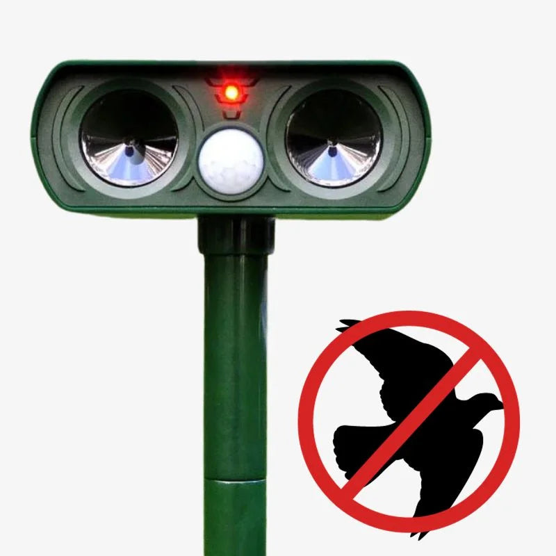 Ultrasonic Solar Bird Repeller Long Range Waterproof Outdoor - Tophatter Daily Deals