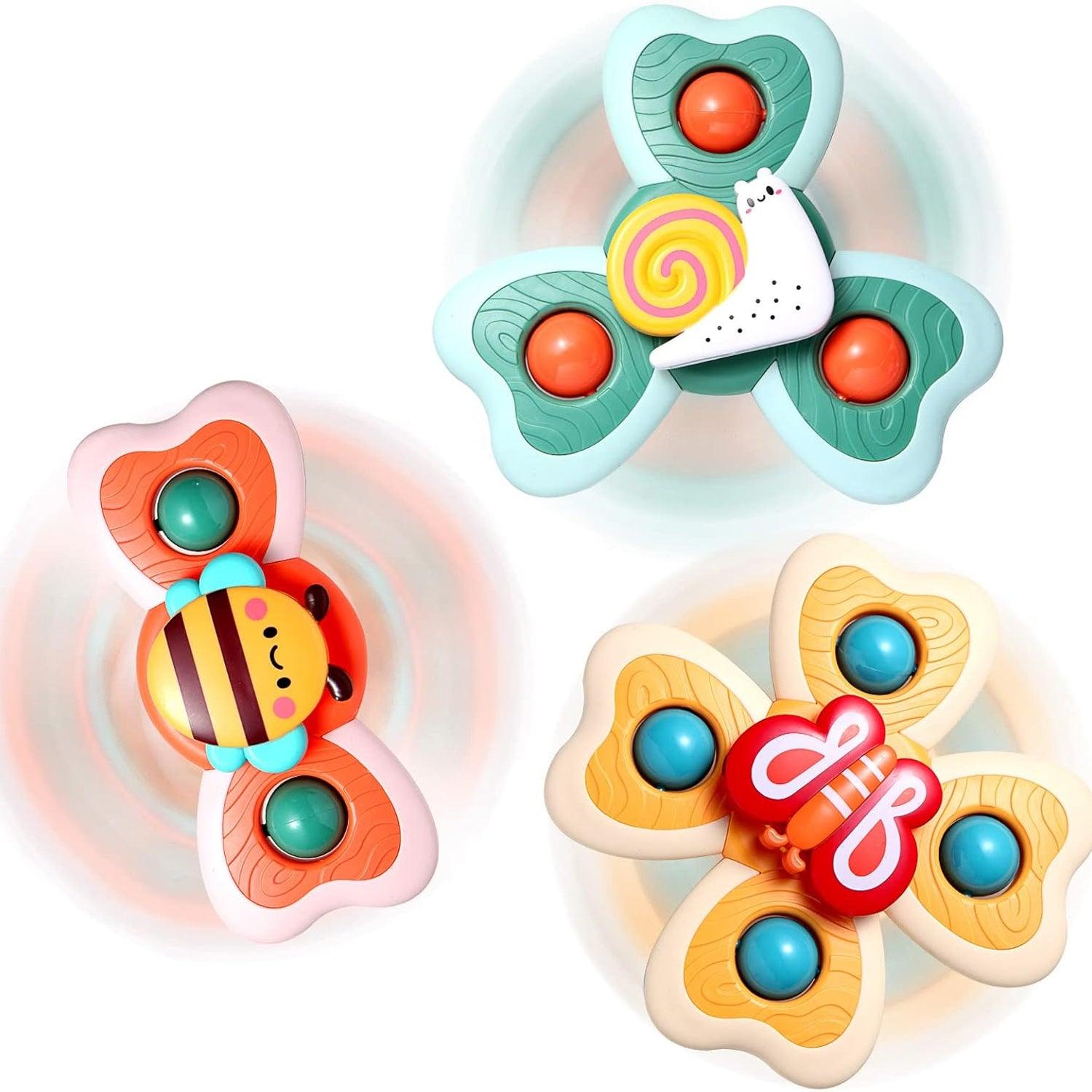 Fidget Spinner Toys - 3 Pcs Suction Cup Spinner Toys Sensory Early Education Bathtub Toy Dining Chairs Birthday Gifts Boy or Girl Insect 2 Baby & Toddler - Tophatter Daily Deals