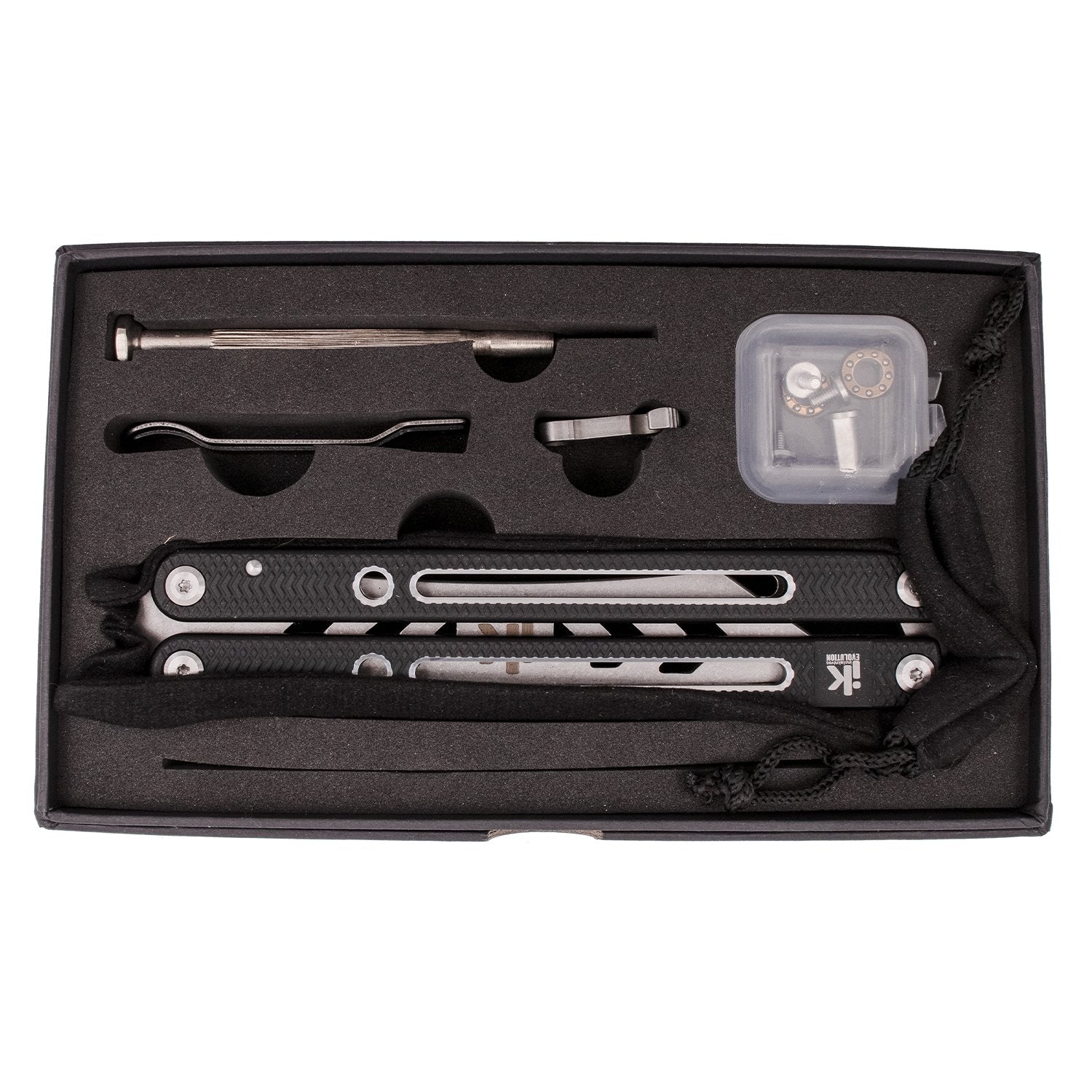 Instaknives Aluminum Balisong 2in1 Butterfly Knife w/ Zen Pins - Black Knife-Balisong - Tophatter Daily Deals