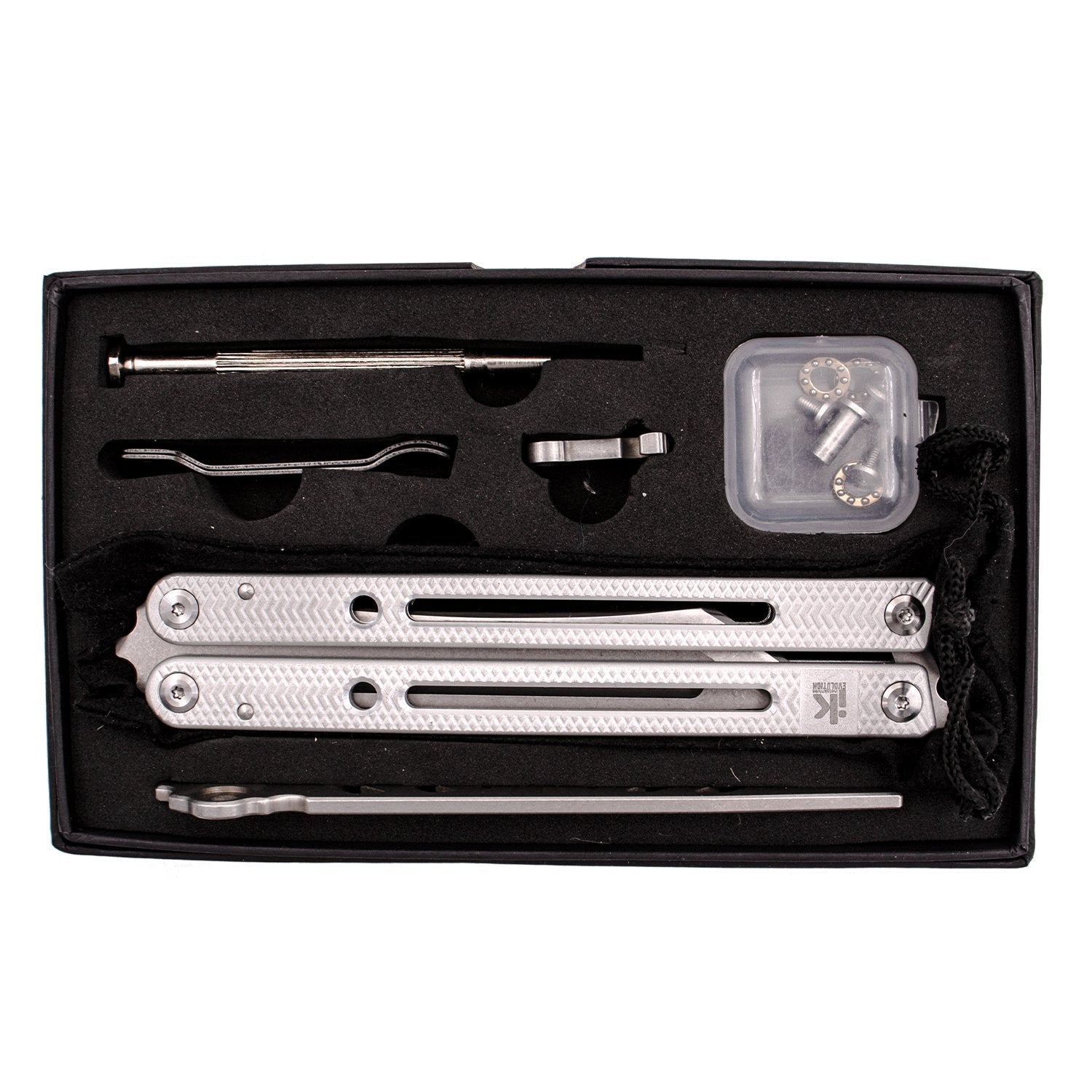Instaknives Aluminum Balisong 2in1 Butterfly Knife w/ Zen Pins - Black Knife-Balisong - Tophatter Daily Deals