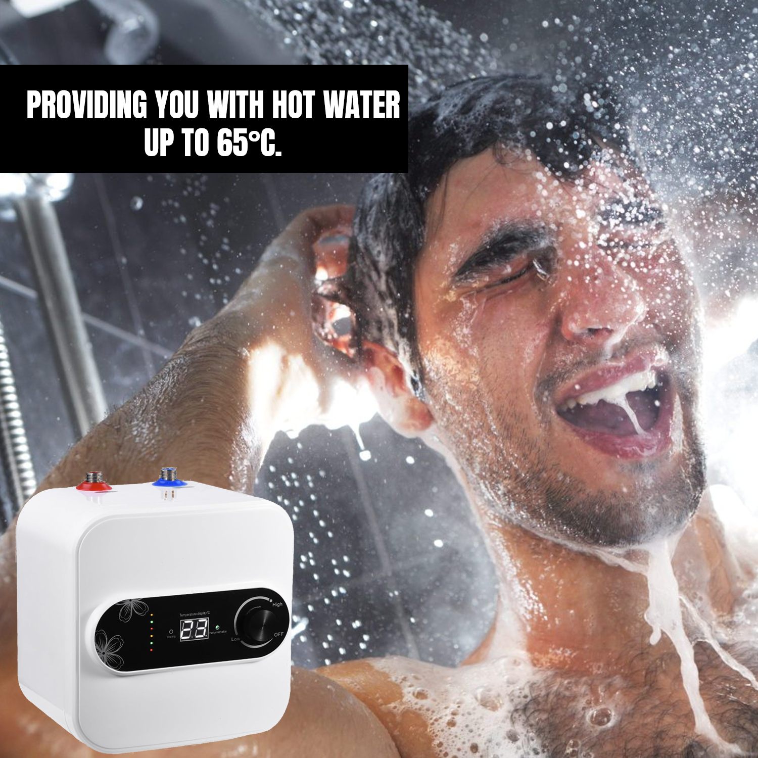 Under Sink Water Heater – 8L 1500W Electric Hot Water Storage Tank for Kitchen Sink or Utility Room Electronic - Tophatter Daily Deals
