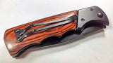 Intimidator Rosewood Grip Automatic Knife Serrated w/ Saftey Lock Knife-Auto - Tophatter Daily Deals
