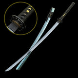 Japanese Katana Black Blade - Ink Plum Blossom Unedged (Blunt) - Tophatter Daily Deals