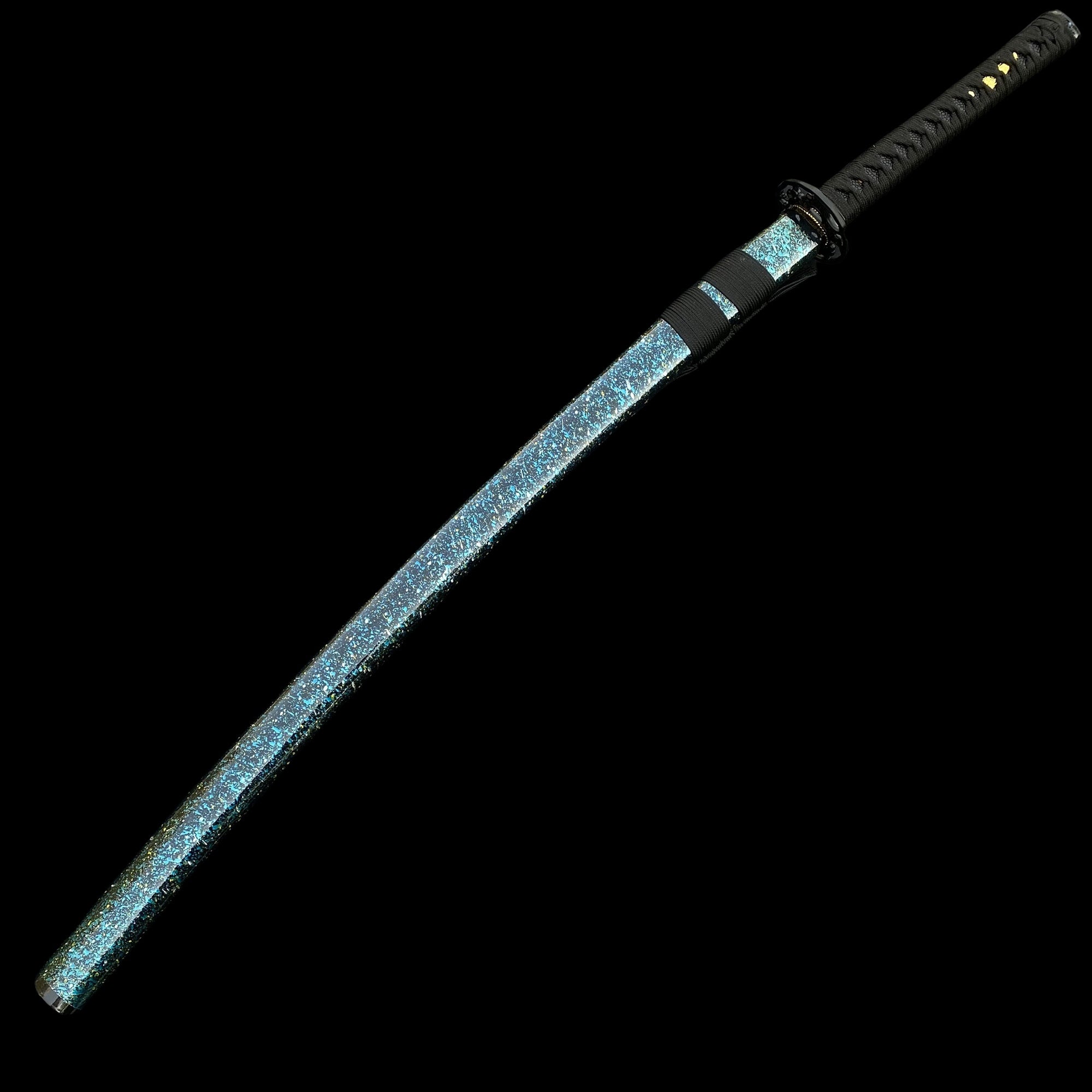 Japanese Katana Black Blade - Ink Plum Blossom - Tophatter Daily Deals