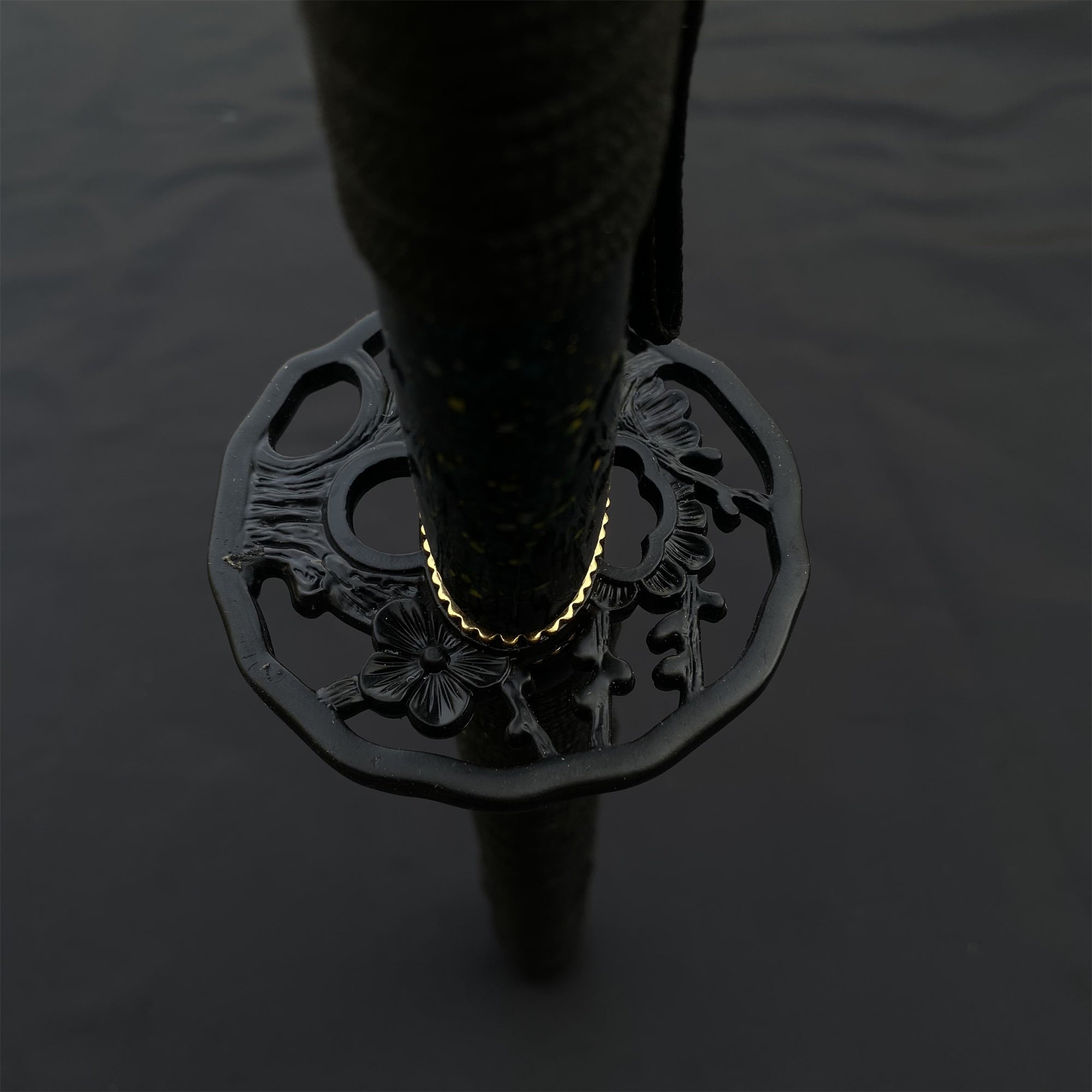 Japanese Katana Black Blade - Ink Plum Blossom - Tophatter Daily Deals