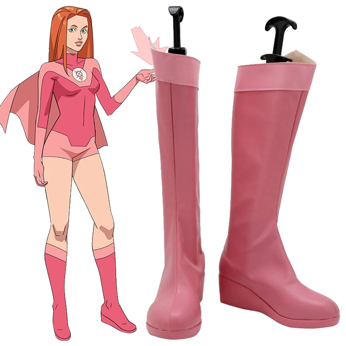 Invincible Atom Eve Pink Shoes Cosplay Boots Shoes/Boots - Tophatter Daily Deals