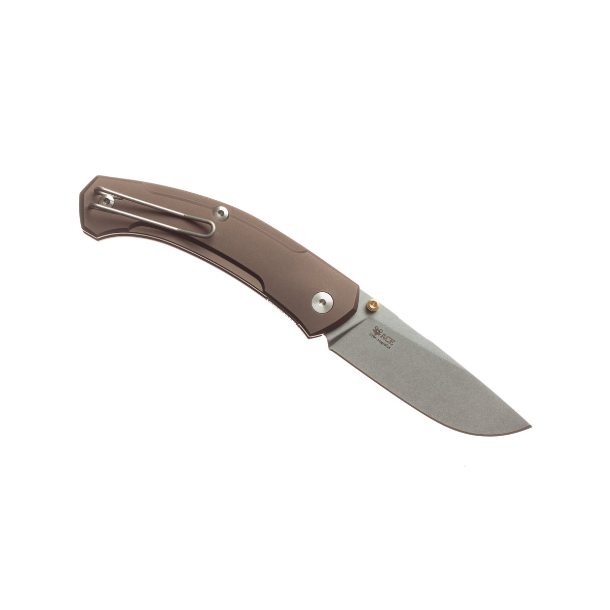 GiantMouse ACE Iona V2 - Bronze Anodized Aluminum - Liner Lock - CPM-MagnaCut Knives - Tophatter Daily Deals