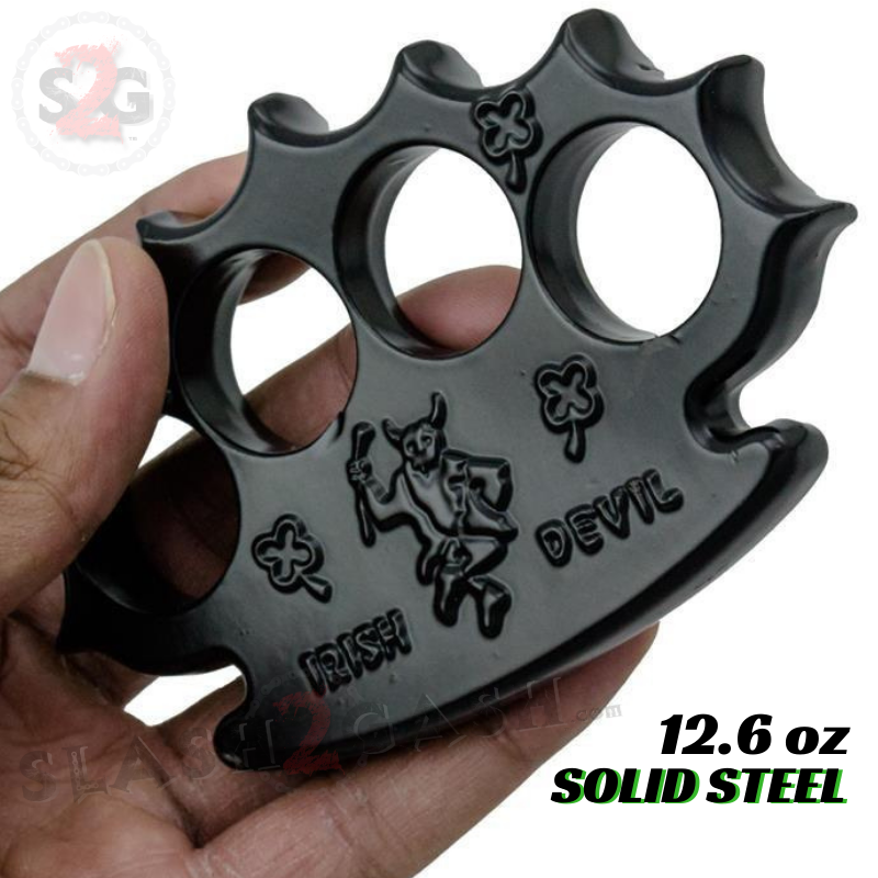 Dalton Global Brass Knuckles Irish Beater Paperweight - Black Belt Buckle - Tophatter Daily Deals