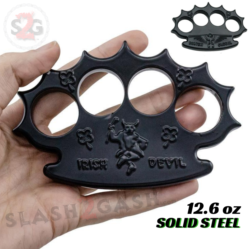 Dalton Global Brass Knuckles Irish Beater Paperweight - Black Belt Buckle - Tophatter Daily Deals
