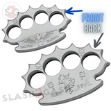 Dalton Global Brass Knuckles Irish Devil Paperweight - Silver Belt Buckle - Tophatter Daily Deals