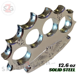 Dalton Global Brass Knuckles Irish Devil Paperweight - Silver Belt Buckle - Tophatter Daily Deals