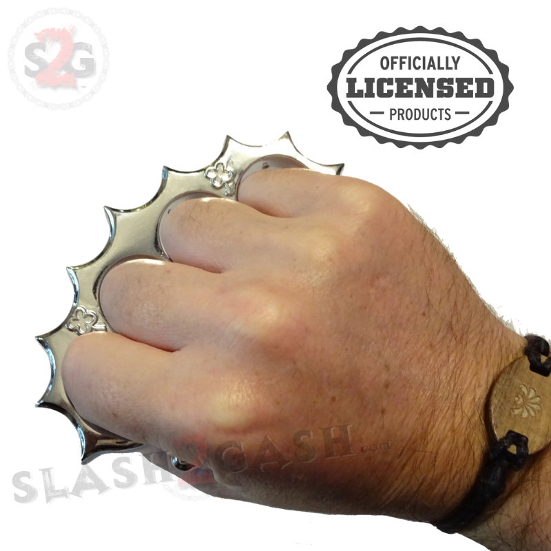 Dalton Global Brass Knuckles IRA Irish Army Paperweight - Silver Belt Buckle - Tophatter Daily Deals