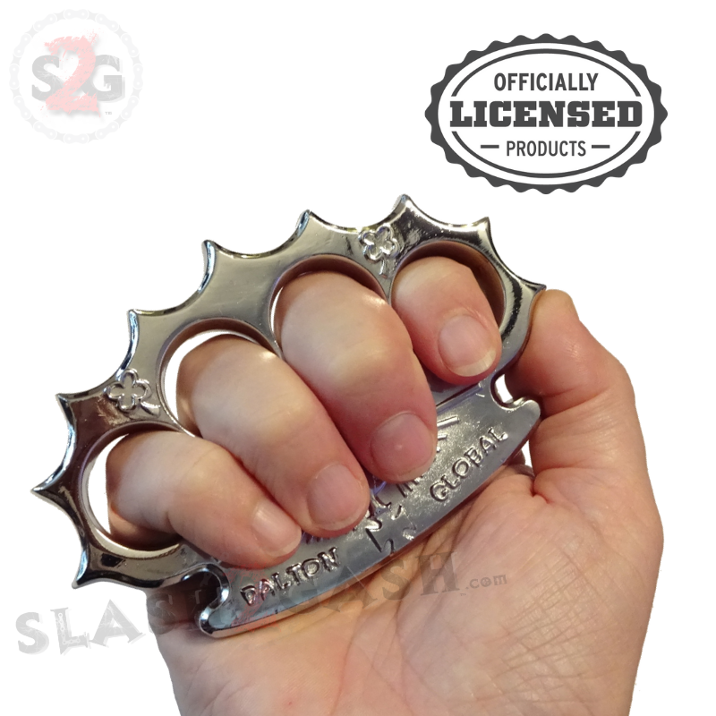 Dalton Global Brass Knuckles Live Free or Die Free Paperweight - Silver Belt Buckle - Tophatter Daily Deals