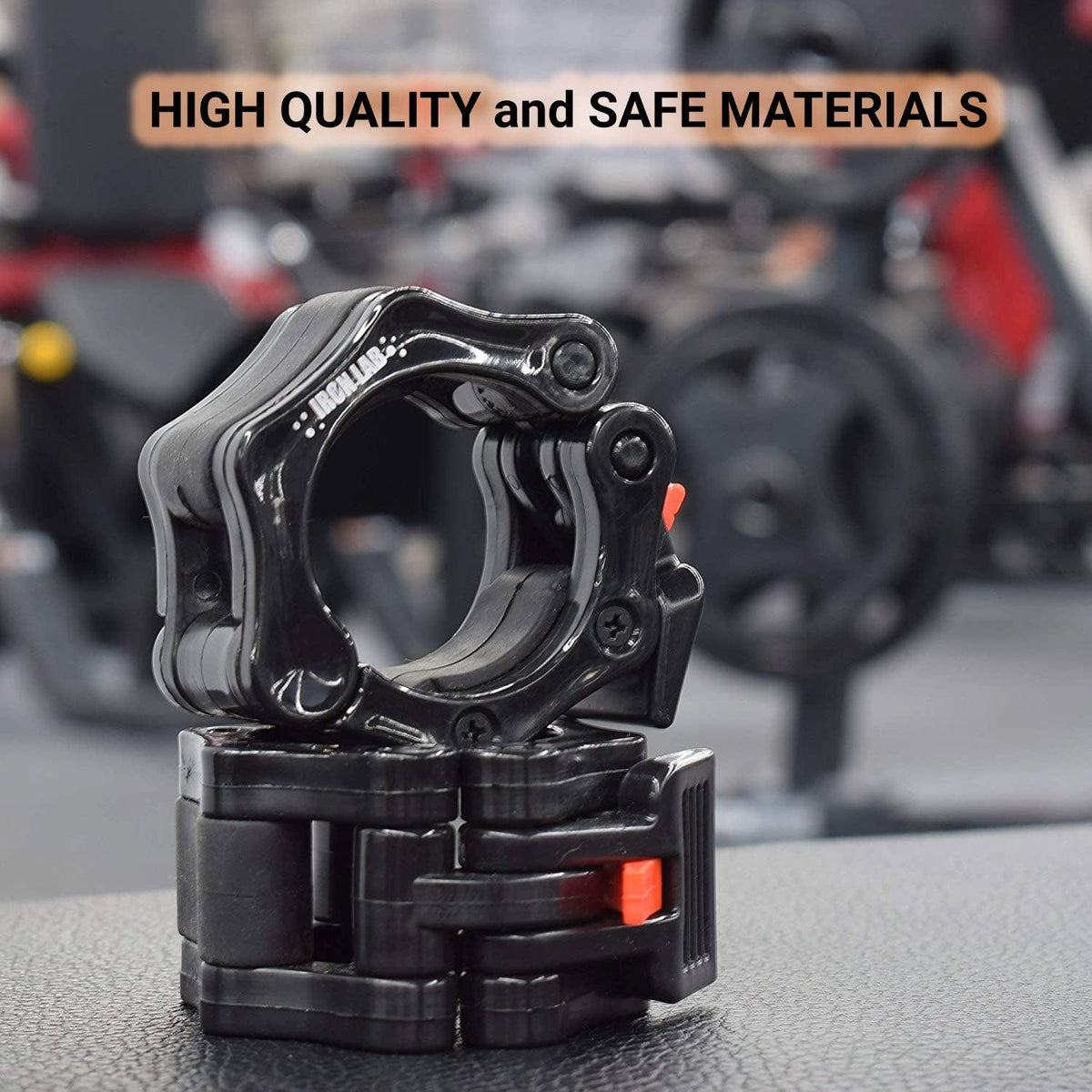 Iron Lab Olympic Barbell Collar Pair - 2 Inch Pro ABS Locking Set of 2 Black Clamps Perfect for Pro Crossfit Strong Lifts Exercise & Fitness - Tophatter Daily Deals