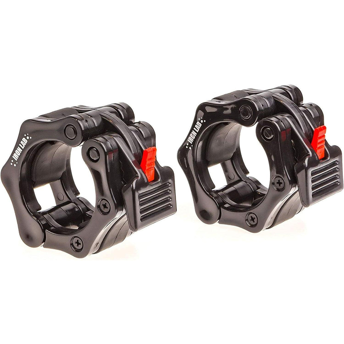 Iron Lab Olympic Barbell Collar Pair - 2 Inch Pro ABS Locking Set of 2 Black Clamps Perfect for Pro Crossfit Strong Lifts Exercise & Fitness - Tophatter Daily Deals