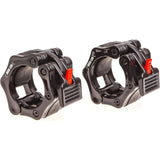 Iron Lab Olympic Barbell Collar Pair - 2 Inch Pro ABS Locking Set of 2 Black Clamps Perfect for Pro Crossfit Strong Lifts Exercise & Fitness - Tophatter Daily Deals