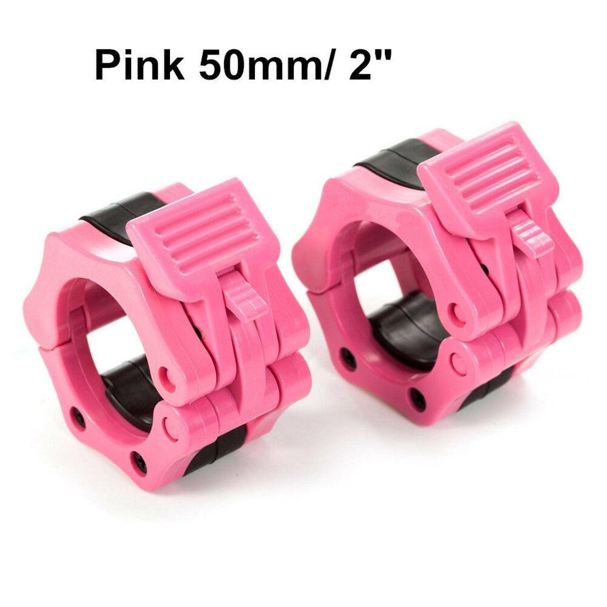 Iron Lab Olympic Barbell Collar Pair - 2 Inch Pro ABS Locking Set of 2 Black Clamps Perfect for Pro Crossfit Strong Lifts Exercise & Fitness - Tophatter Daily Deals