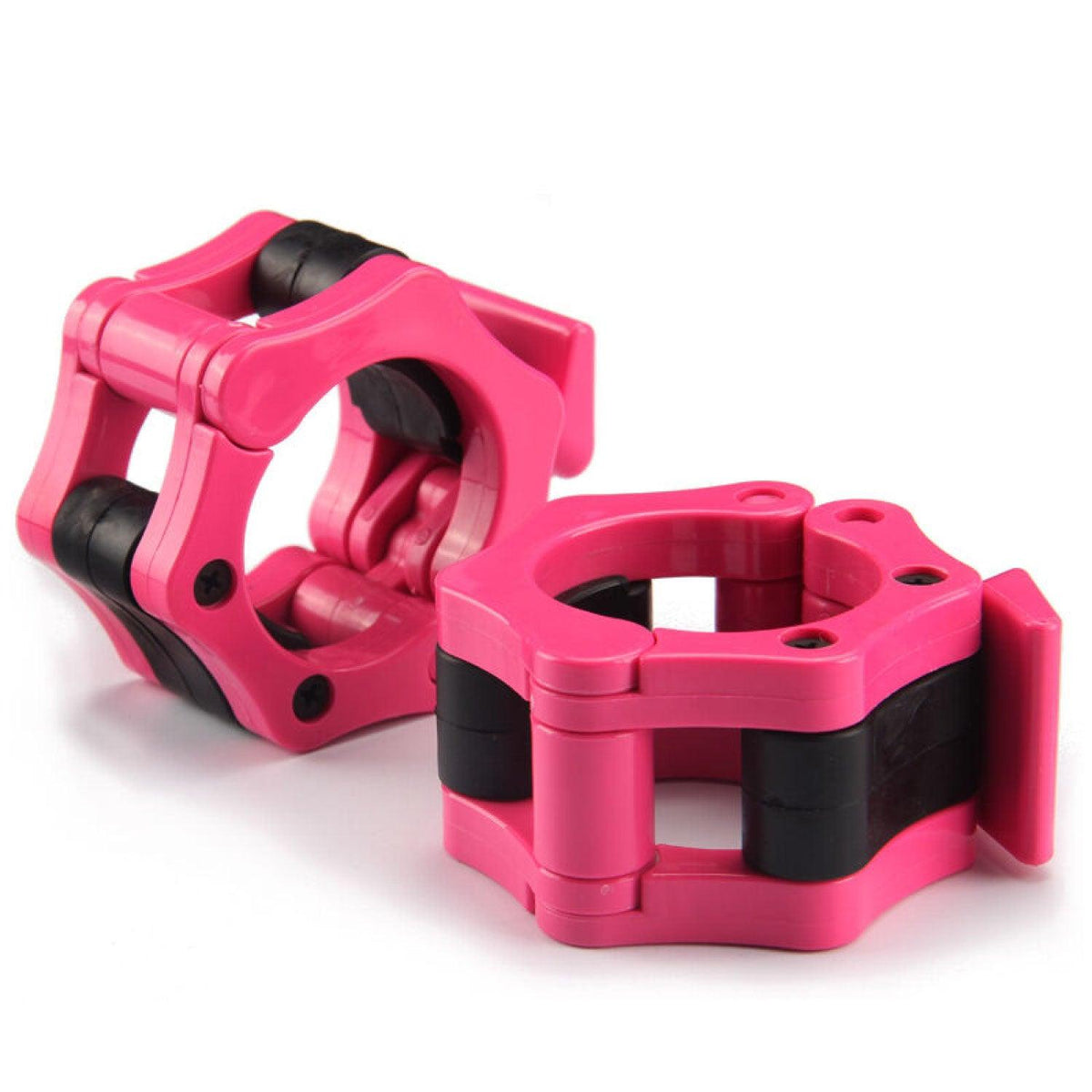 Iron Lab Olympic Barbell Collar Pair - 2 Inch Pro ABS Locking Set of 2 Black Clamps Perfect for Pro Crossfit Strong Lifts Exercise & Fitness - Tophatter Daily Deals