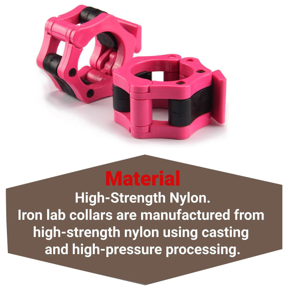 Iron Lab Olympic Barbell Collar Pair - 2 Inch Pro ABS Locking Set of 2 Black Clamps Perfect for Pro Crossfit Strong Lifts Exercise & Fitness - Tophatter Daily Deals