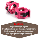 Iron Lab Olympic Barbell Collar Pair - 2 Inch Pro ABS Locking Set of 2 Black Clamps Perfect for Pro Crossfit Strong Lifts Exercise & Fitness - Tophatter Daily Deals