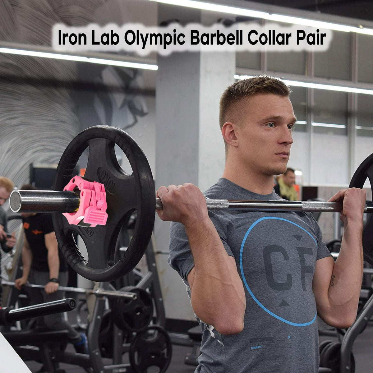 Iron Lab Olympic Barbell Collar Pair - 2 Inch Pro ABS Locking Set of 2 Black Clamps Perfect for Pro Crossfit Strong Lifts Exercise & Fitness - Tophatter Daily Deals