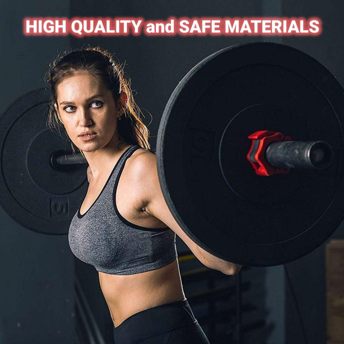 Iron Lab Olympic Barbell Collar Pair - 2 Inch Pro ABS Locking Set of 2 Black Clamps Perfect for Pro Crossfit Strong Lifts Exercise & Fitness - Tophatter Daily Deals