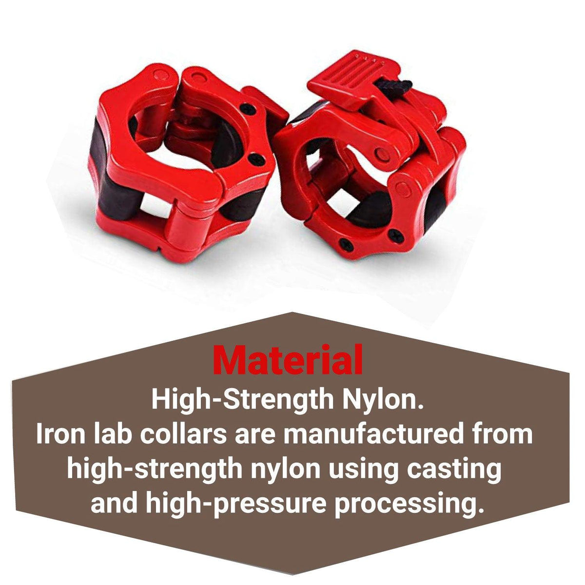 Iron Lab Olympic Barbell Collar Pair - 2 Inch Pro ABS Locking Set of 2 Black Clamps Perfect for Pro Crossfit Strong Lifts Exercise & Fitness - Tophatter Daily Deals