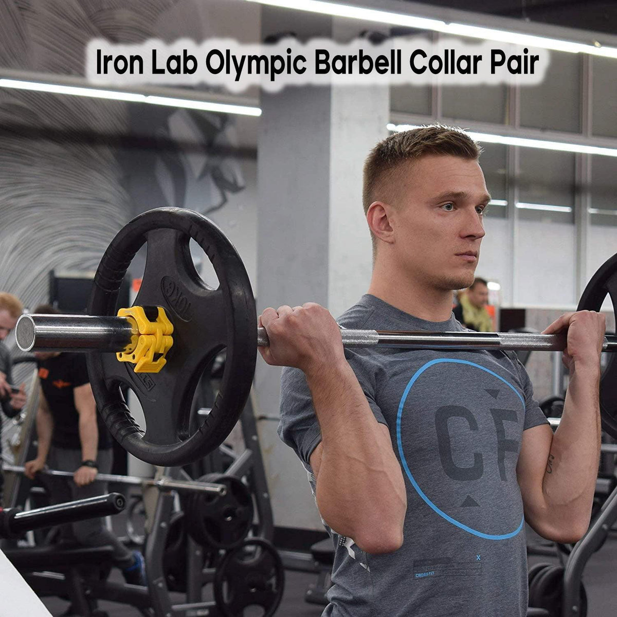 Iron Lab Olympic Barbell Collar Pair - 2 Inch Pro ABS Locking Set of 2 Black Clamps Perfect for Pro Crossfit Strong Lifts Exercise & Fitness - Tophatter Daily Deals