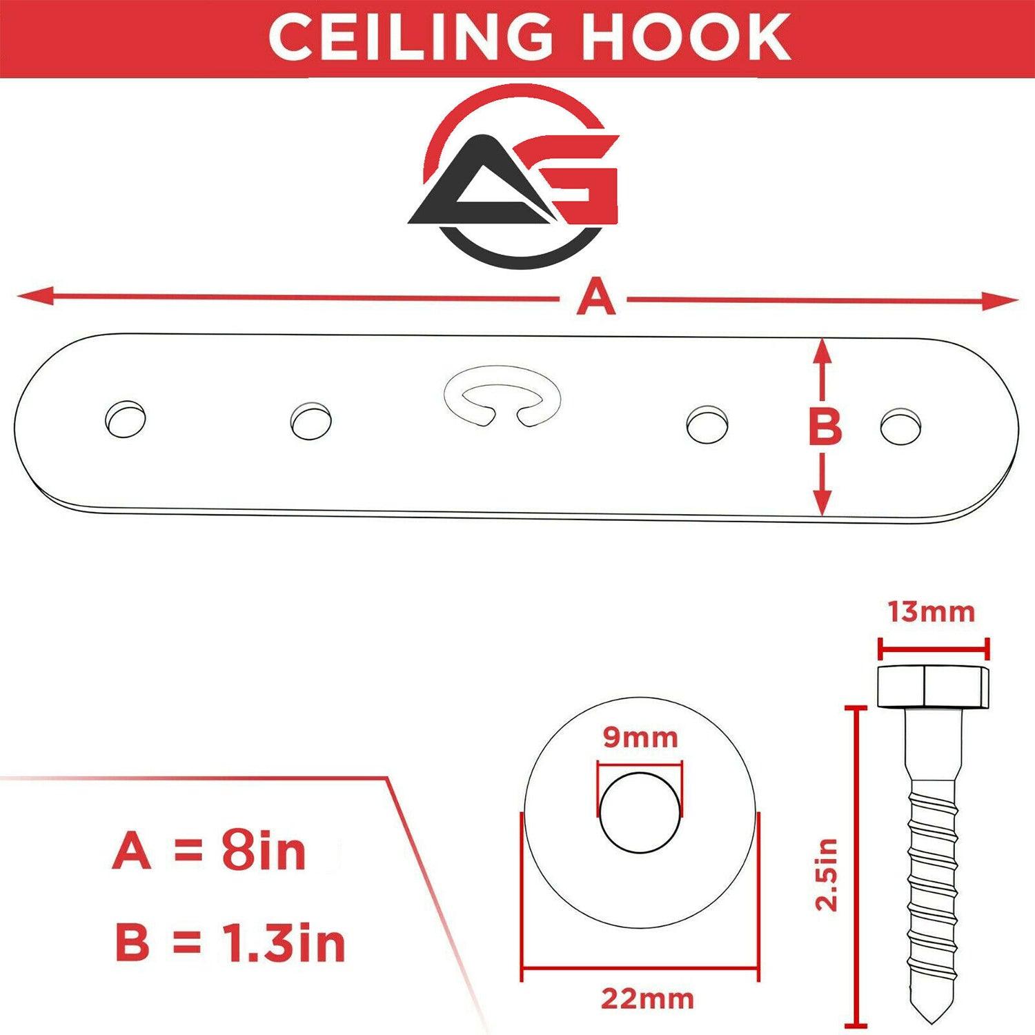 Hooks for Boxing Bags - 8" Iron Ceiling Hook Mount Heavy Duty MMA Training Hanger Exercise & Fitness - Tophatter Daily Deals