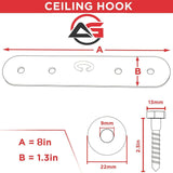 Hooks for Boxing Bags - 8" Iron Ceiling Hook Mount Heavy Duty MMA Training Hanger Exercise & Fitness - Tophatter Daily Deals