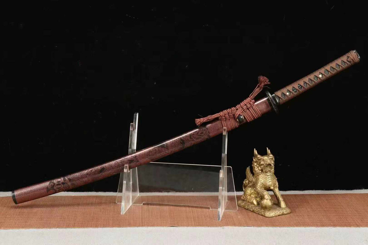 Iron Fitted Damascus Samurai Sword - Tophatter Daily Deals