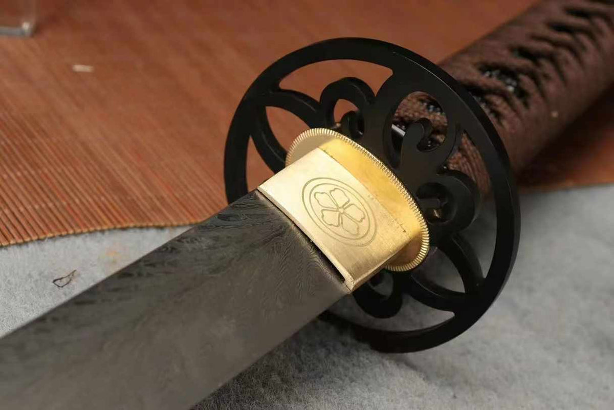 Iron Fitted Damascus Samurai Sword - Tophatter Daily Deals