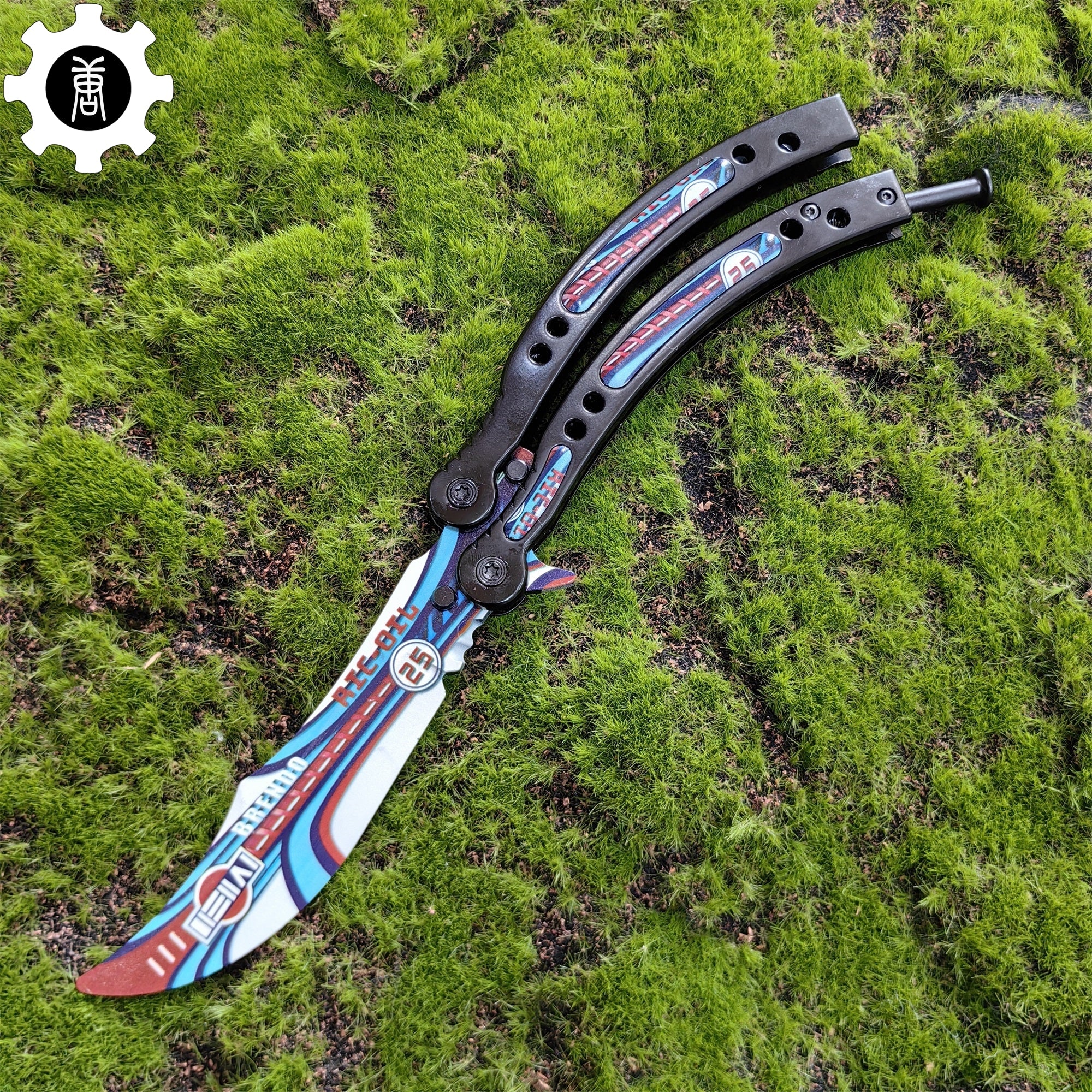 Italian Rally Pattern Balisong Metal Butterfly Knife Game Prop - Tophatter Daily Deals