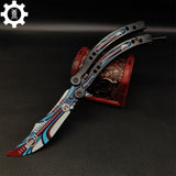 Italian Rally Pattern Balisong Metal Butterfly Knife Game Prop - Tophatter Daily Deals