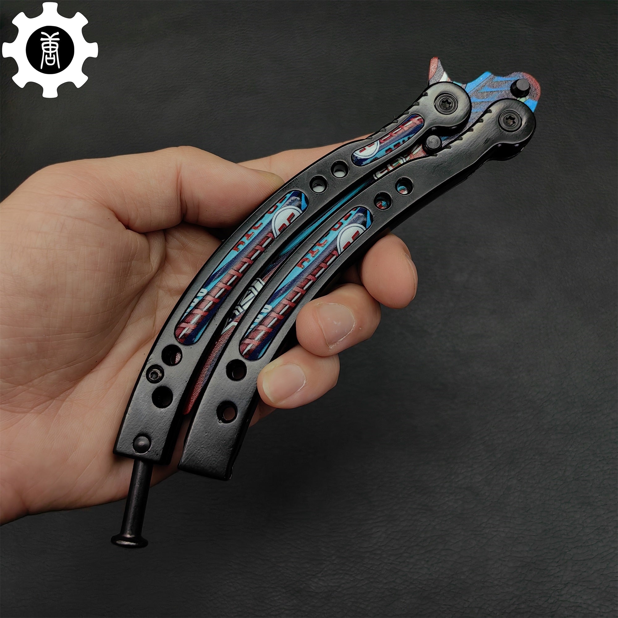 Italian Rally Pattern Balisong Metal Butterfly Knife Game Prop - Tophatter Daily Deals