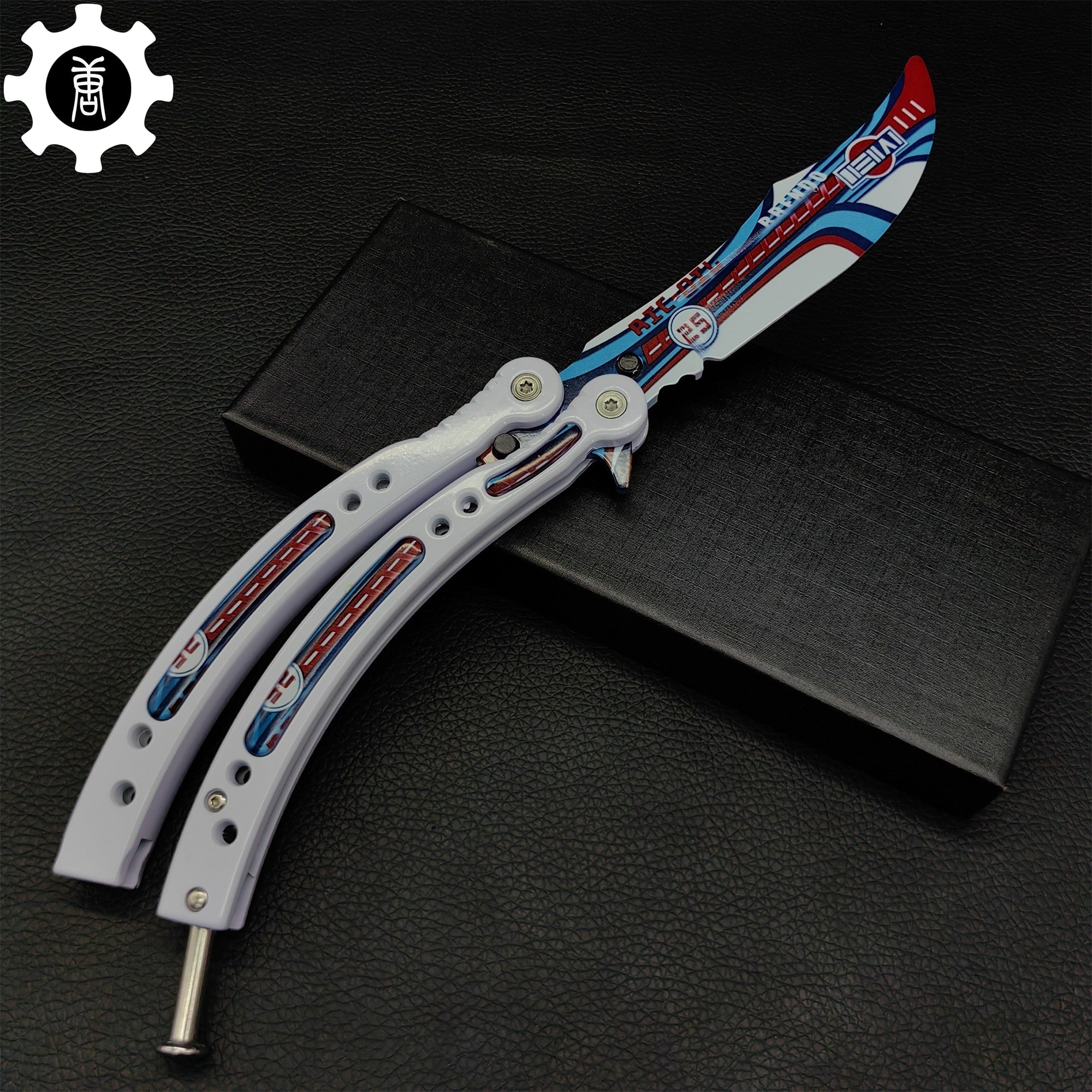 Italian Rally White Handle Metal Butterfly Knife Game Prop - Tophatter Daily Deals