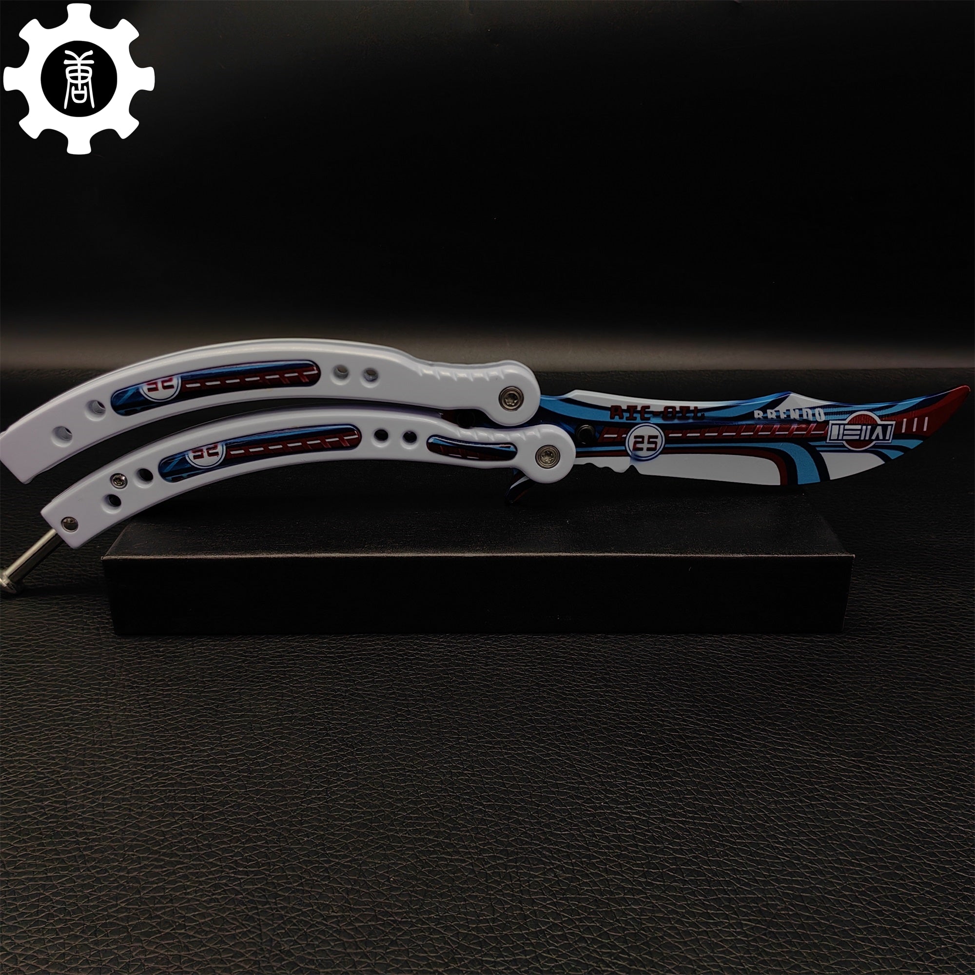 Italian Rally White Handle Metal Butterfly Knife Game Prop - Tophatter Daily Deals