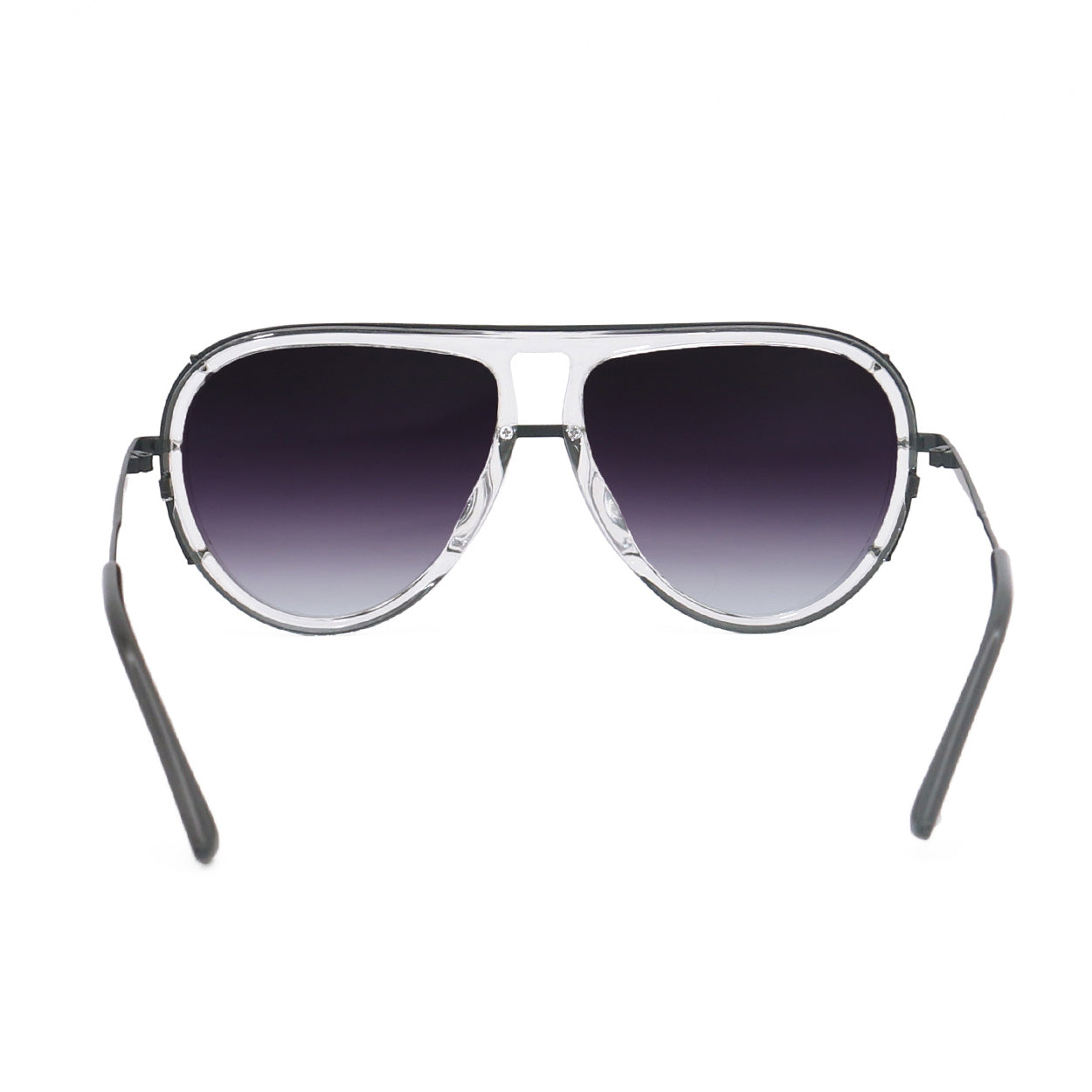 TopFoxx Ivy Luxe - Clear Black Tangle-Free Unisex Round Aviator Sunglasses Sunglasses - Tophatter Daily Deals