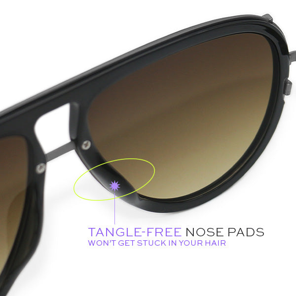 TopFoxx Ivy Luxe - Olive Tangle-Free Women's Round Aviator Sunglasses Sunglasses - Tophatter Daily Deals