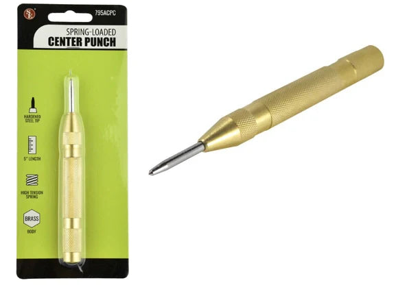 Brass Body Automatic Center Punch ( EMT Glass Breaker ) - Tophatter Daily Deals