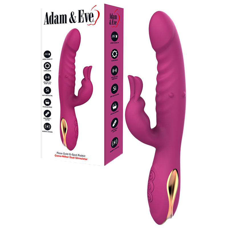 Adam & Eve Rose Gold G-Spot Rabbit – USB Rechargeable 22.5 cm Rabbit Vibrator > Vibrators > Ladies > Rabbit - Tophatter Daily Deals