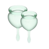 Feel Good Medical-Grade Silicone Reusable Menstrual Cup Set - Light Green > Essentials > Menstrual Products - Tophatter Daily Deals