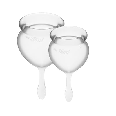 Feel Good Menstrual Cup Set Transparent 2 Piece Medical Grade Silicone > Essentials > Menstrual Products - Tophatter Daily Deals