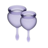 Satisfyer Feel Good Menstrual Cup Lilla Medical Grade Silicone 2 Pack 15ml and 20ml > Essentials > Menstrual Products - Tophatter Daily Deals