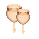 Satisfyer Feel Good Menstrual Cup Orange with 15ml and 20ml Sizes Medical Grade Silicone > Essentials > Menstrual Products - Tophatter Daily Deals
